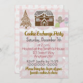 Gingerbrot House Cookie Exchange Einladung (Vorne/Hinten)