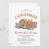 Gingerbrot House Cookie Exchange Weihnachten Einladung (Vorne/Hinten)