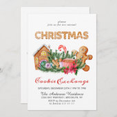 Gingerbrot House Cookie Exchange Weihnachtsfeierta Einladung (Vorne/Hinten)