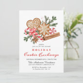 Gingerbrot House Cookie Exchange Weihnachtsfeierta Einladung (Stehend Vorderseite)