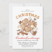 Gingerbrot House Cookie Exchange Weihnachtsfeierta Einladung (Vorderseite)