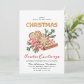 Gingerbrot House Cookie Exchange Weihnachtsfeierta Einladung (Stehend Vorderseite)