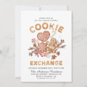 Gingerbrot House Cookie Exchange Weihnachtsfeierta Einladung (Vorderseite)