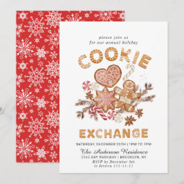Gingerbrot House Cookie Exchange Weihnachtsfeierta Einladung