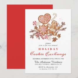 Gingerbrot House Cookie Exchange Weihnachtsfeierta Einladung