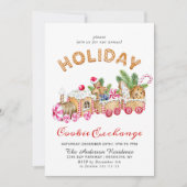 Gingerbrot House Cookie Exchange Weihnachtsfeierta Einladung (Vorderseite)