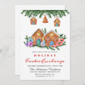 Gingerbrot House Cookie Exchange Weihnachtsfeierta Einladung (Vorne/Hinten)