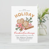 Gingerbrot House Cookie Exchange Weihnachtsfeierta Einladung (Stehend Vorderseite)