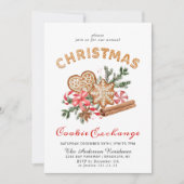 Gingerbrot House Cookie Exchange Weihnachtsfeierta Einladung (Vorderseite)