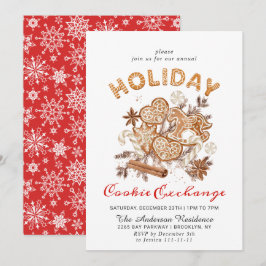 Gingerbrot House Cookie Exchange Weihnachtsfeierta Einladung