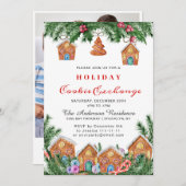Gingerbrot House Cookie Exchange Weihnachtsfeierta Einladung (Vorne/Hinten)