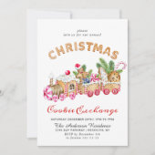 Gingerbrot House Cookie Exchange Weihnachtsfeierta Einladung (Vorderseite)