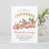 Gingerbrot House Cookie Exchange Weihnachtsfeierta Einladung (Stehend Vorderseite)