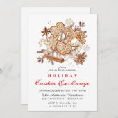 Gingerbrot House Cookie Exchange Weihnachtsfeierta Einladung (Vorne/Hinten)