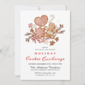Gingerbrot House Cookie Exchange Weihnachtsfeierta Einladung (Vorderseite)