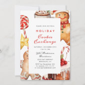 Gingerbrot House Cookie Exchange Weihnachtsfeierta Einladung (Vorderseite)