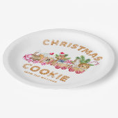 Gingerbrot House Cookie Exchange Weihnachtsfeierta Pappteller (Schrägansicht)