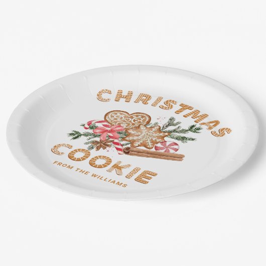 Gingerbrot House Cookie Exchange Weihnachtsfeierta Pappteller (Schrägansicht)