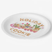 Gingerbrot House Cookie Exchange Weihnachtsfeierta Pappteller (Schrägansicht)