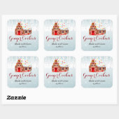 Gingerbrot House Cookie Jar Geschenksticker Quadratischer Aufkleber (Blatt)