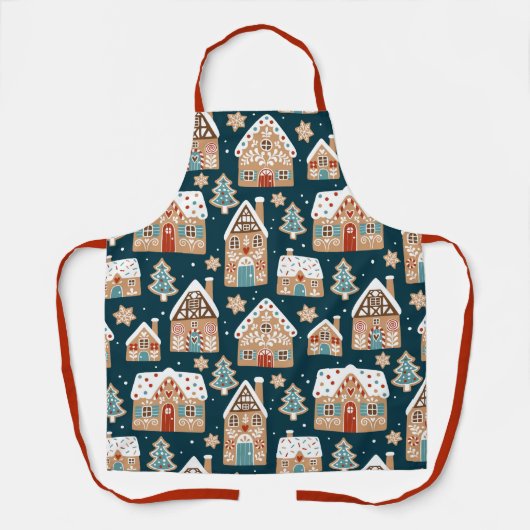 Gingerbrot House Cookie Weihnachtsfeiertage Winter Schürze (Vorderseite)