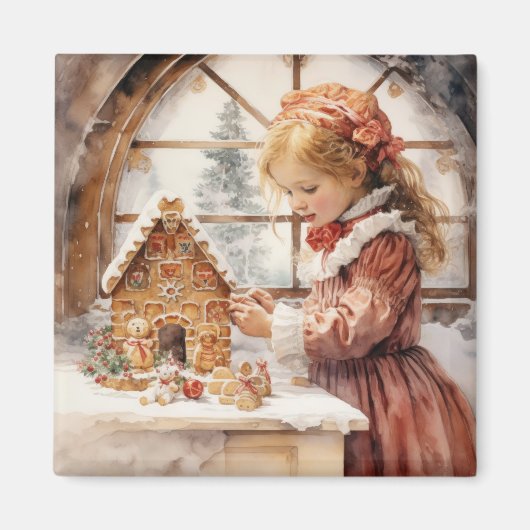 Gingerbrot House Cookies Country Kitchen Girls ma Magnet (Vorne)