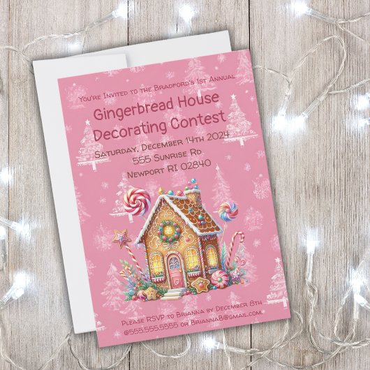 Gingerbrot House Decorating Contest Einladung