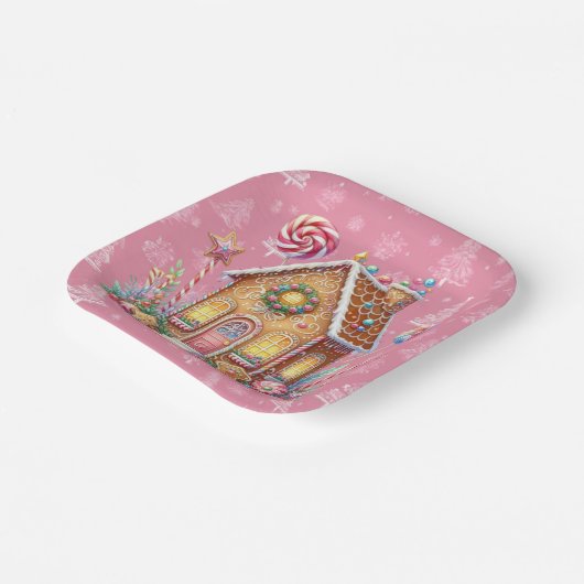 Gingerbrot House Decorating Contest Pappteller (Gewinkelt)