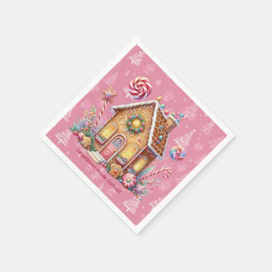 Gingerbrot House Decorating Contest Serviette (Ecke)
