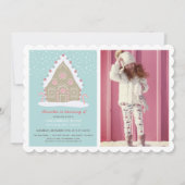 Gingerbrot House Dekorieren Blue Birthday Foto Einladung (Vorderseite)