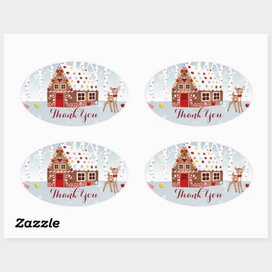 Gingerbrot House Gastgeschenk Stickers (Blatt)