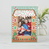 Gingerbrot House Holiday Family Foto (Stehend Vorderseite)