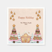 Gingerbrot House Holiday Party Brown Serviette (Vorderseite)