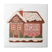 Gingerbrot House Holiday Weihnachten Dekorative Fliese (Vorderseite)