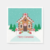 Gingerbrot House Holiday Weihnachten Party Serviette (Vorderseite)