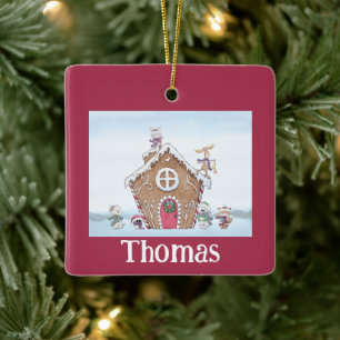 Gingerbrot House Ice Skaten Personalisiert Keramikornament