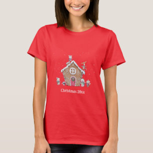 Gingerbrot House Ice Skaten Tiere im benutzerdefin T-Shirt