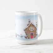 Gingerbrot House Ice Skaten Tiere Winter Szene Kaffeetasse (VorderseiteRechts)