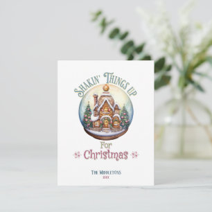 Gingerbrot House in Snow Globe Weihnachtsfeiertag Karte