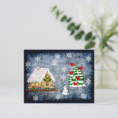 Gingerbrot House in Snow Postkarte (Stehend Vorderseite)