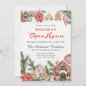 Gingerbrot House Man Christmas Holiday Open House Einladung (Vorderseite)