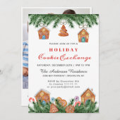 Gingerbrot House, Man Holiday Cookie Exchange Einladung (Vorne/Hinten)