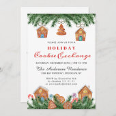 Gingerbrot House, Man Holiday Cookie Exchange Einladung (Vorne/Hinten)