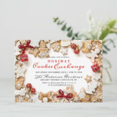 Gingerbrot House, Man Holiday Cookie Exchange Einladung (Stehend Vorderseite)