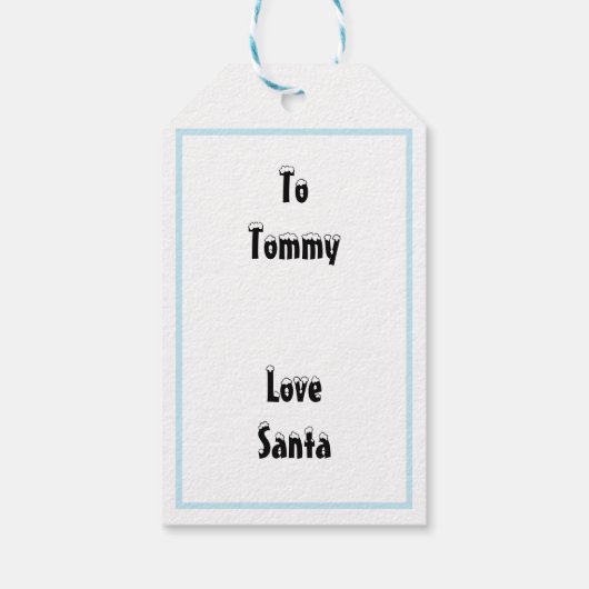 Gingerbrot House mit Santa Elves Farbenfroh Geschenkanhänger (Rückseite)