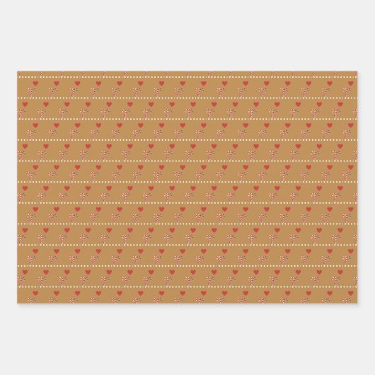 Gingerbrot House Mouse & Cookie Wasserfarbe Kunst Geschenkpapier Set (Vorderseite 3)