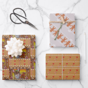 Gingerbrot House Mouse & Cookie Wasserfarbe Kunst Geschenkpapier Set