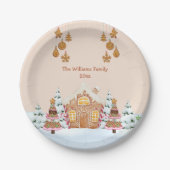Gingerbrot House Party Brown Pappteller (Vorderseite)