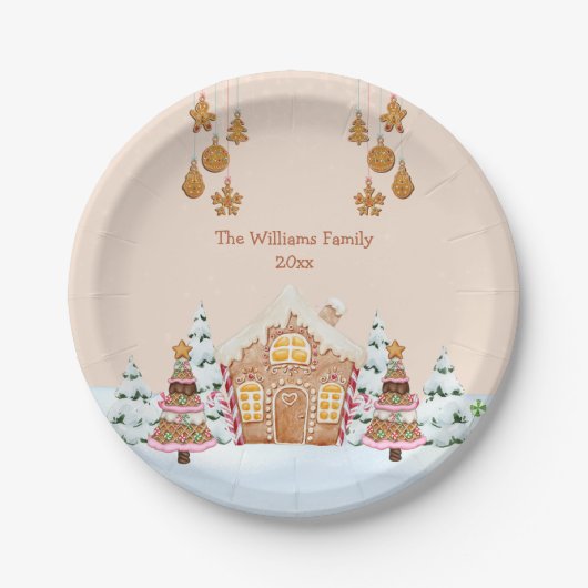 Gingerbrot House Party Brown Pappteller (Vorderseite)