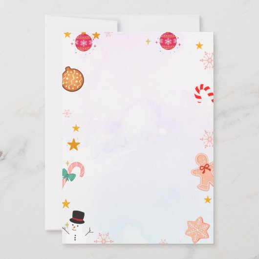Gingerbrot House Party Weihnachten Winterurlaub Einladung (Rückseite)
